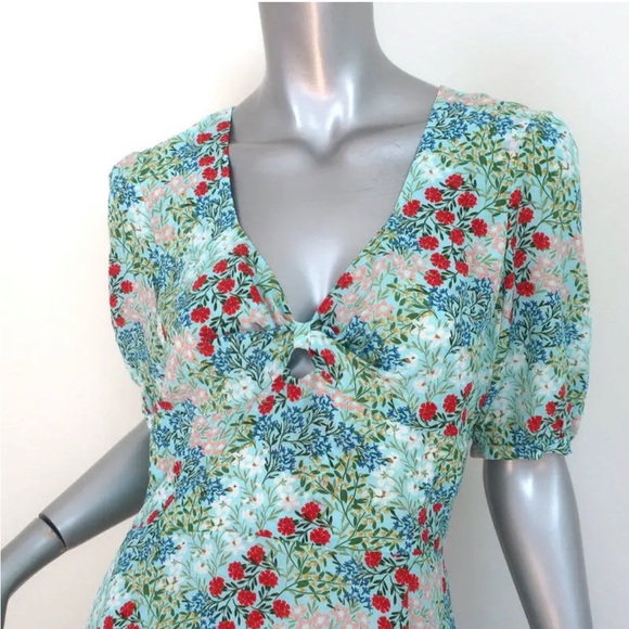 INTERMIX Nessa Silk Floral High-Low Dress size 0 - Picture 10 of 13